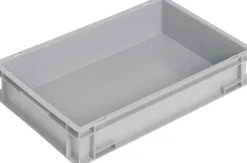 Transportbehälter L600xB400xH120mm grau PP Muschelgr.Seitenwände geschl.TECWERK