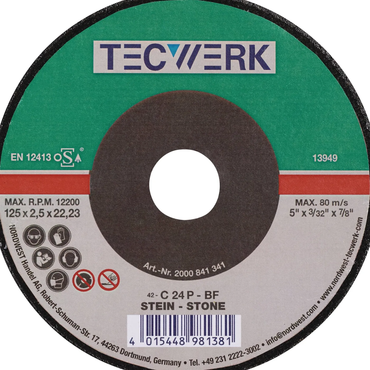 Trennscheibe STE D230x3mm ger.STE Bohr.22,23mm TECWERK