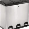 Tretabfallsammler Helit "the separator" 3x 20l DxH592mm VA silber HELIT