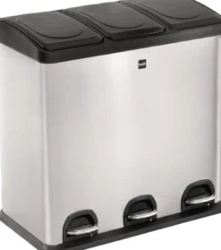 Tretabfallsammler Helit "the separator" 3x 20l DxH592mm VA silber HELIT