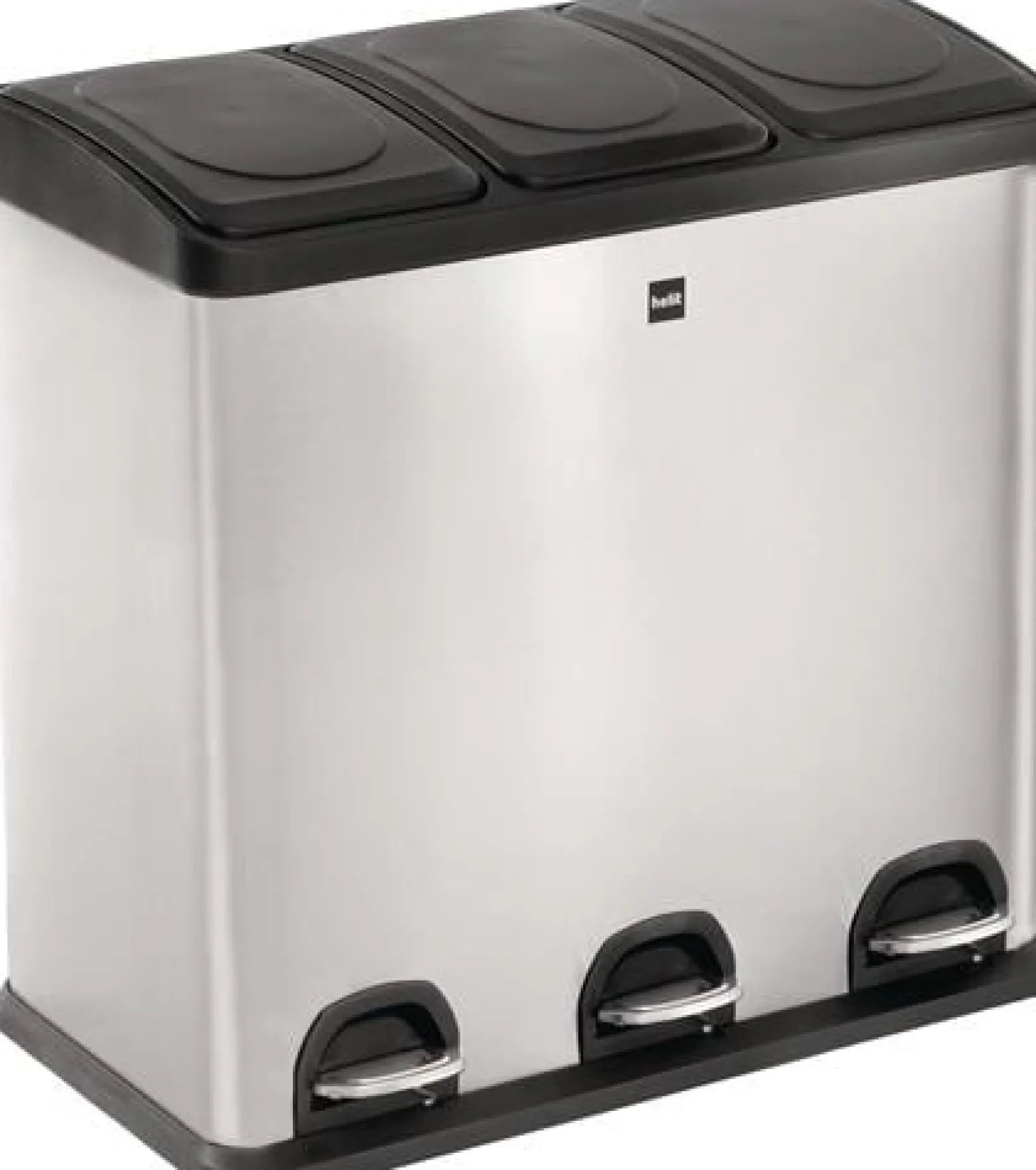 Tretabfallsammler Helit "the separator" 3x 20l DxH592mm VA silber HELIT