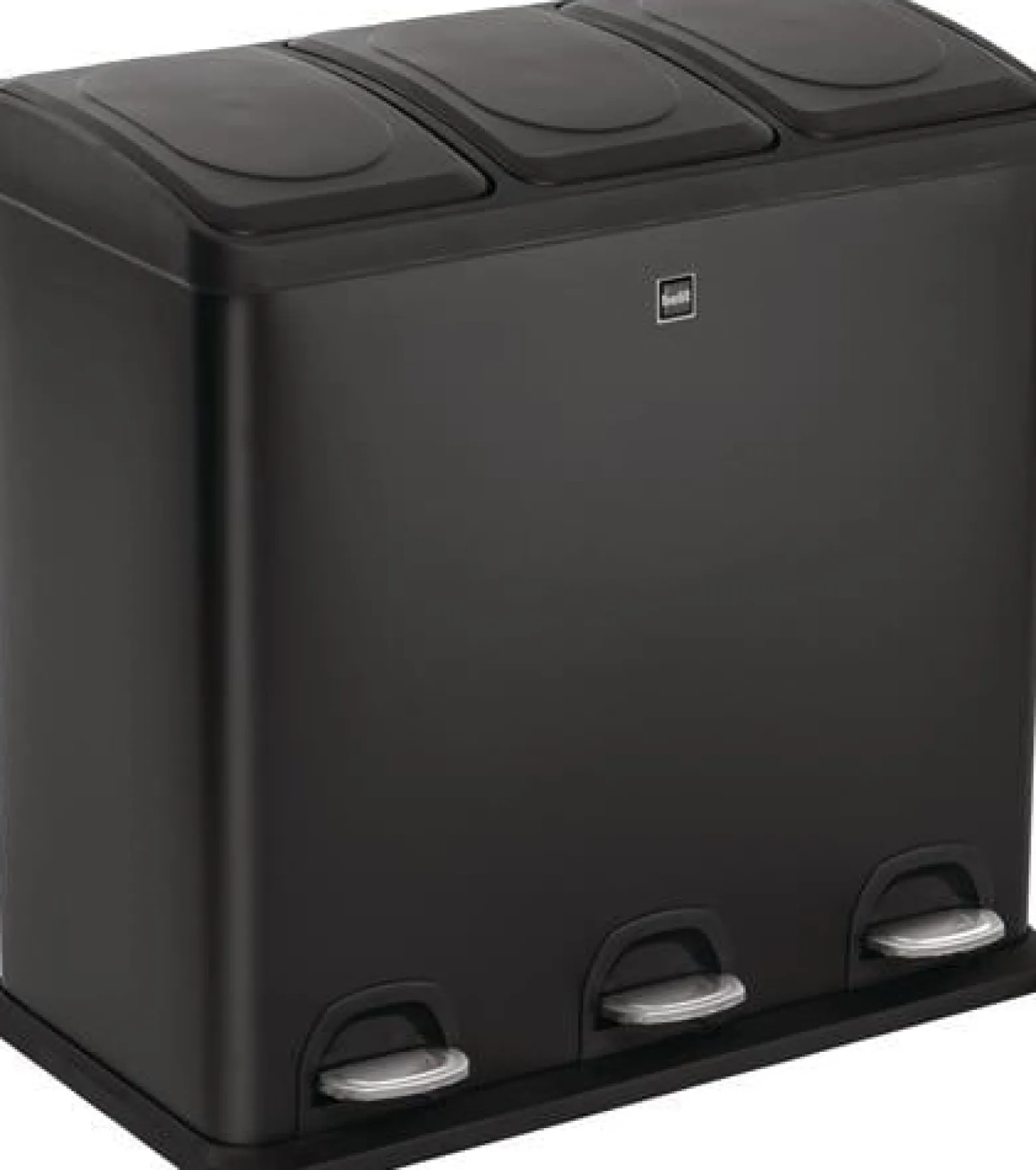 Tretabfallsammler Helit "the separator" 3x 20l DxH592mm Stahlbl.schwarz HELIT