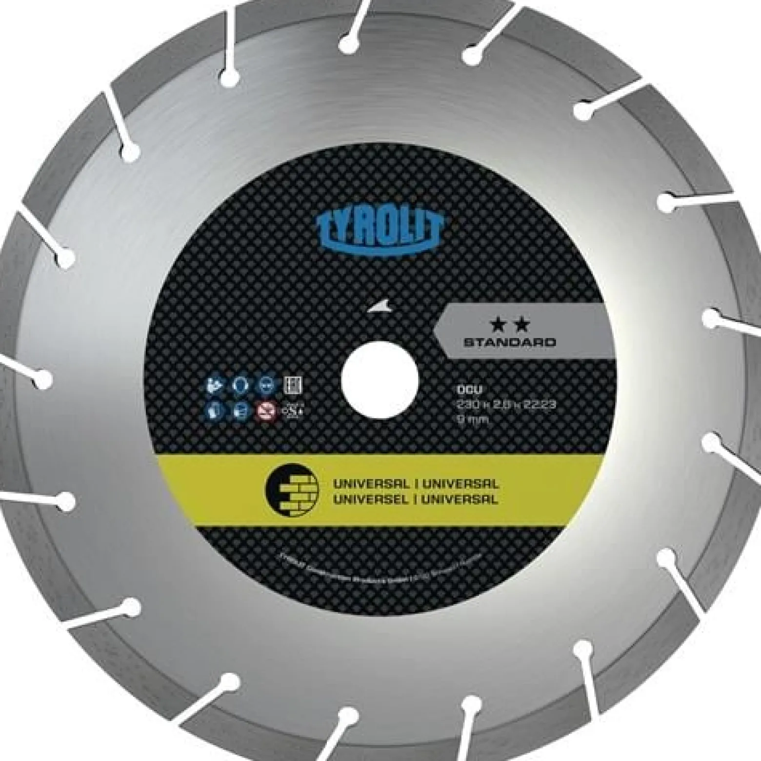 TYROLIT Diamanttrennscheibe DCU Stand.D.125mm Bohr.22,23mm Bau univ.7mm - 34499935