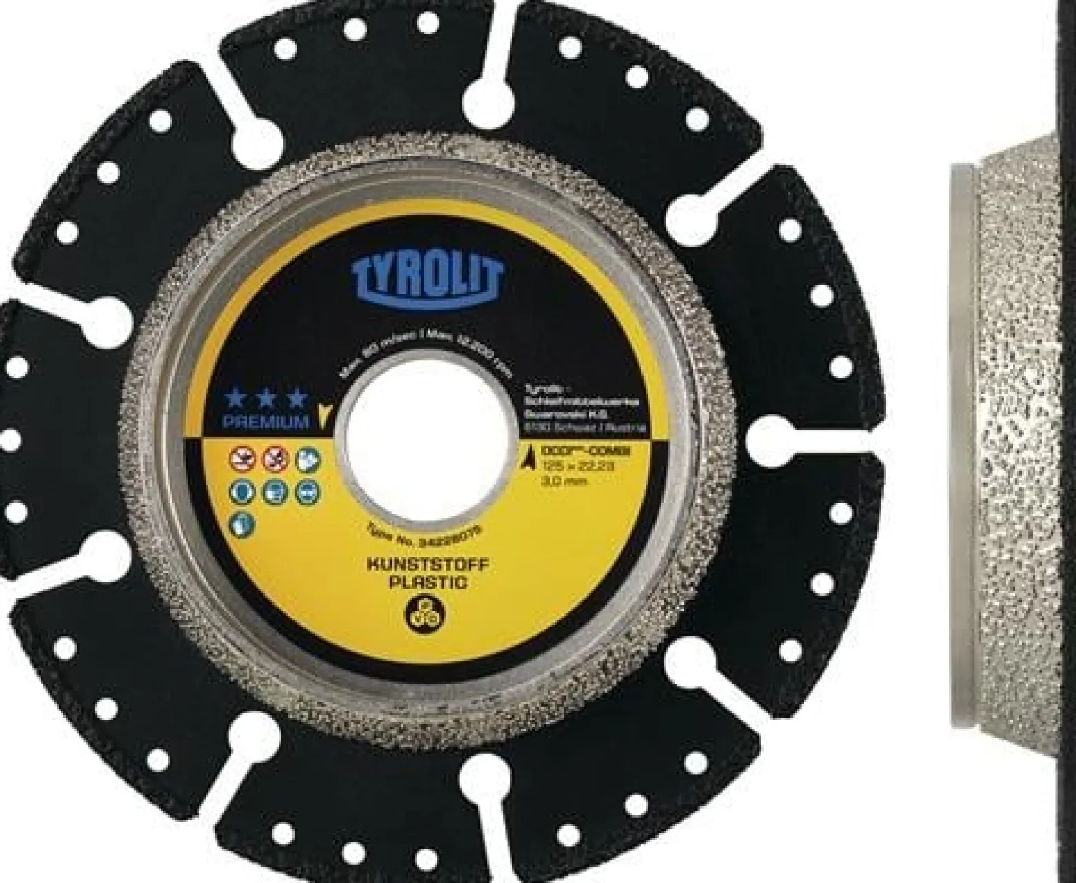 TYROLIT Diamanttrennscheibe DCCI Premium D.125mm Bohr.22,23mm 3mm - 34228075