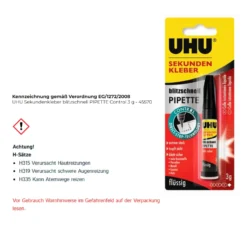 UHU Sekundenkleber blitzschnell PIPETTE Control 3 g - 45570