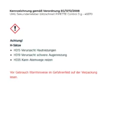 UHU Sekundenkleber blitzschnell PIPETTE Control 3 g - 45570