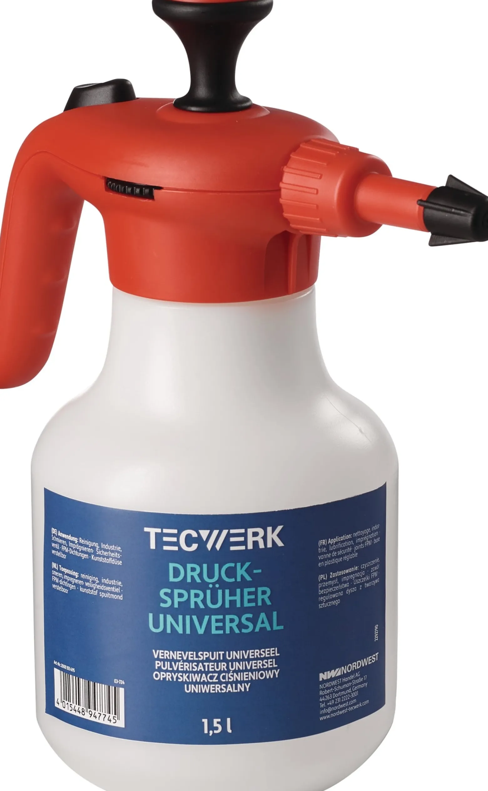 Universaldrucksprüher 1,5l FPM-Dichtung,Kunststoff-Düse TECWERK