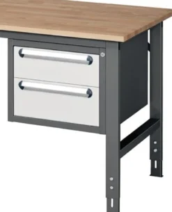 Unterbauschrank H395xB490xT600mm anthrazitgrau/lichtgrau 2 Schubl.Einfachauszug