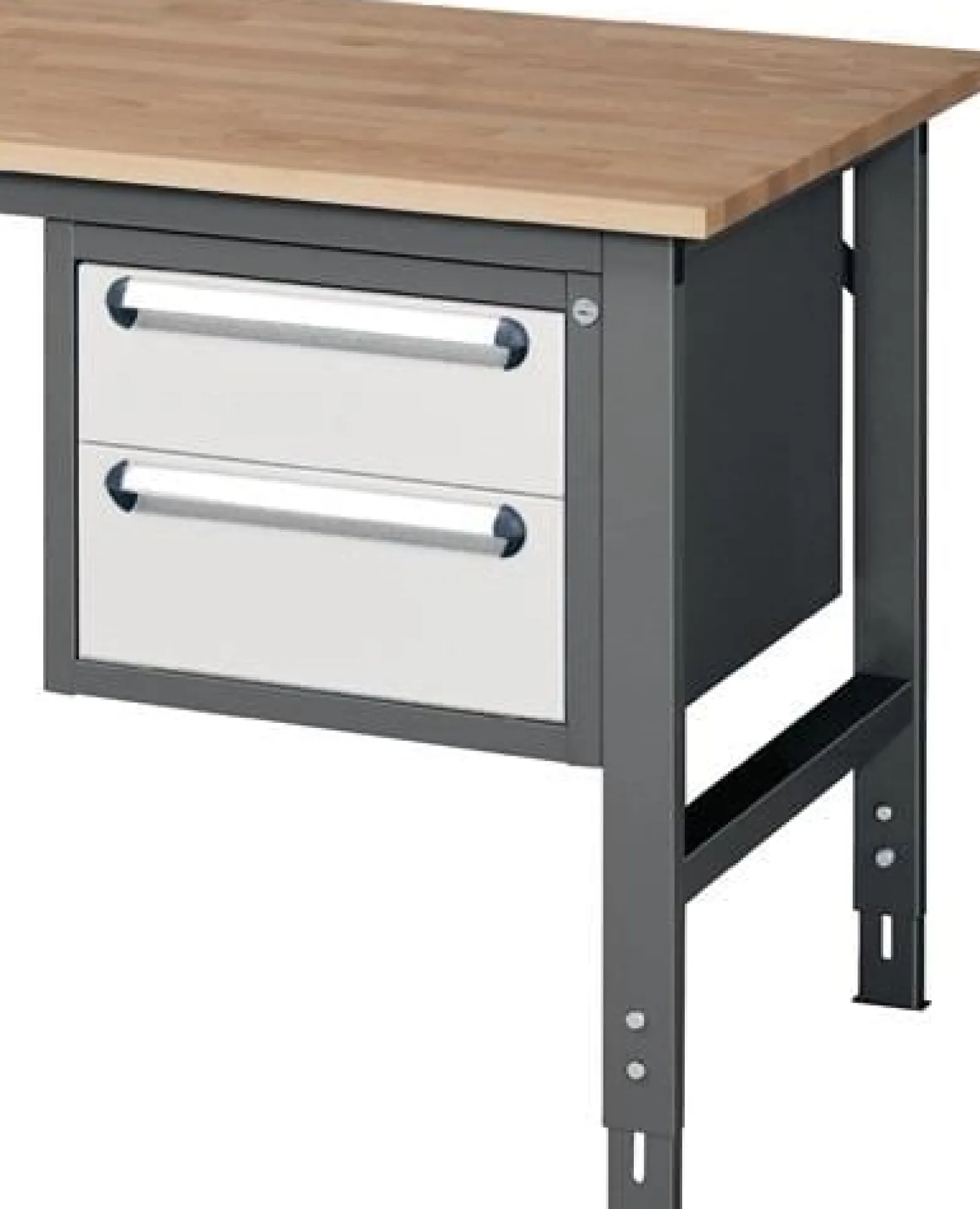 Unterbauschrank H395xB490xT600mm anthrazitgrau/lichtgrau 2 Schubl.Einfachauszug