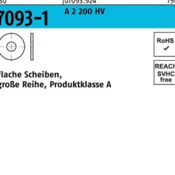 Unterlegscheibe ISO 7093-1 20 A 2 200 HV 50 Stück
