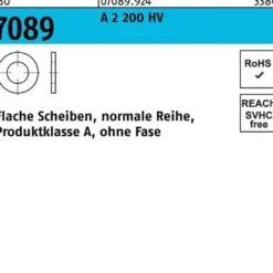 Unterlegscheibe ISO 7089 o.Fase 1,6 A 2 200 HV 1000 Stück
