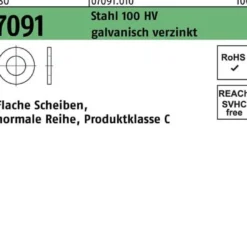 Unterlegscheibe ISO 7091 8 Stahl 100 HV galv.verz. 100 Stück