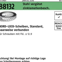 Unterlegscheibe R 88132 geklebt NL 18 Sta zinklamellenb. 100St. NORD-LOCK