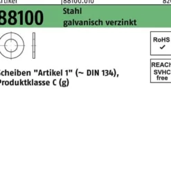 Unterlegscheibe R 88100 11,5x 23x1,5 Stahl galv.verz. 200 Stück
