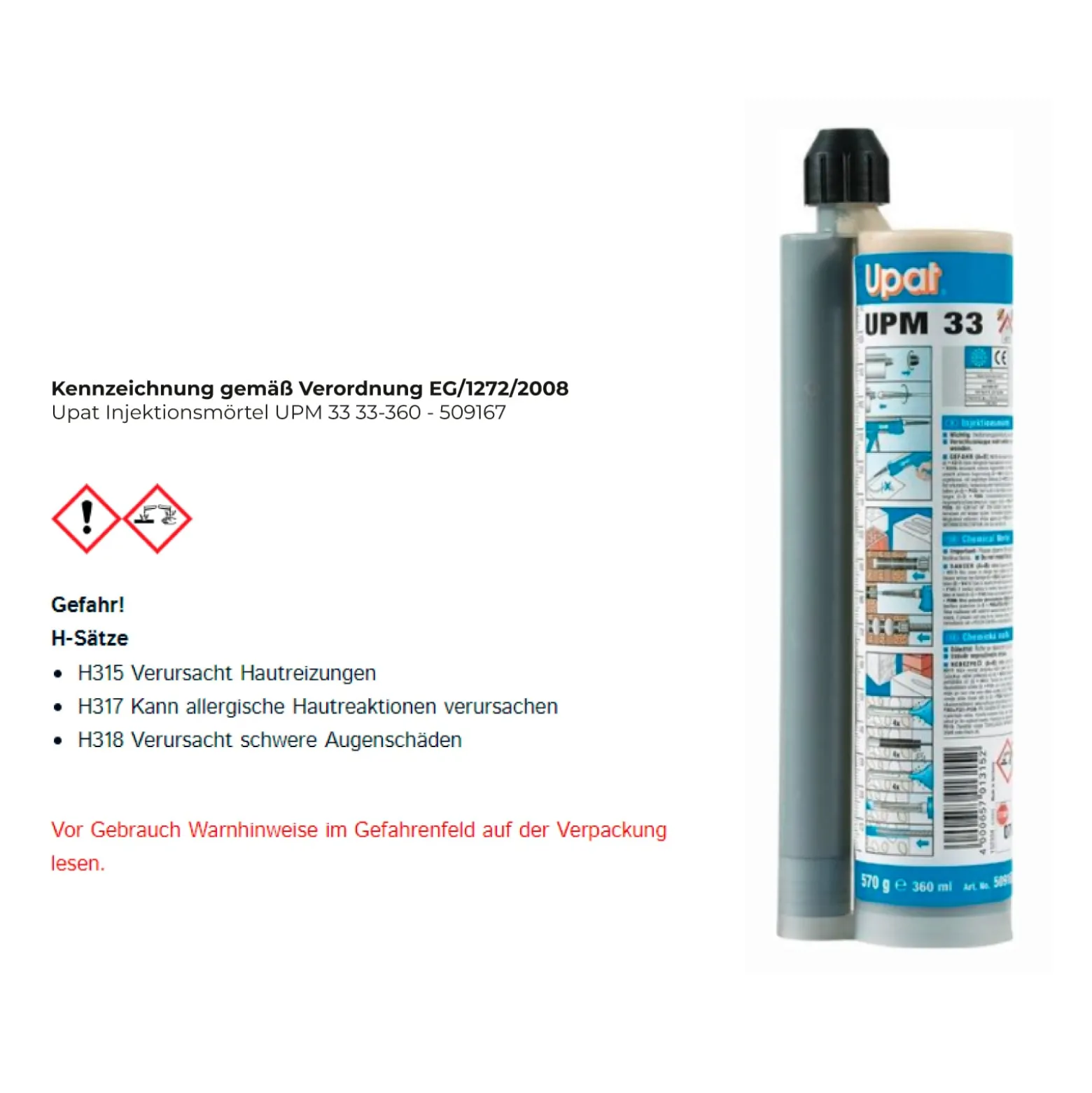Upat Injektionsmörtel UPM 33 33-360 - 509167