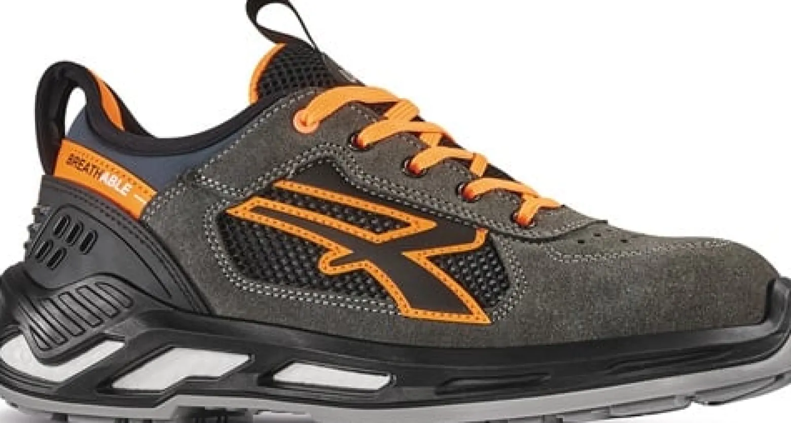U.POWER Sicherheitsschuh Ryder Gr.42 grau/orange S1P SRC ESD EN20345 Leder - RS20016-42