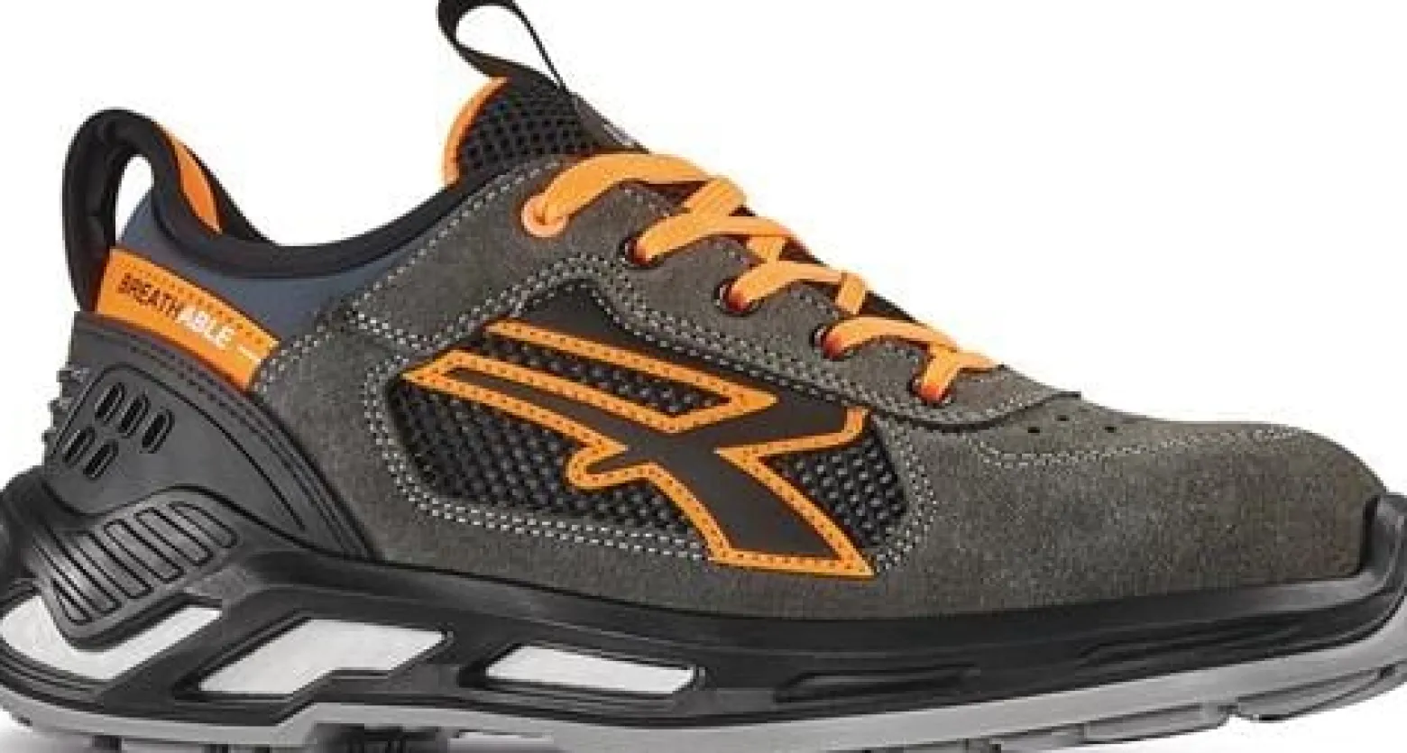 U.POWER Sicherheitsschuh Ryder Gr.42 grau/orange S1P SRC ESD EN20345 Leder - RS20016-42