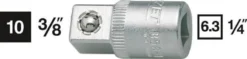 Vergrößerungsstück 858-1 Antr.1/4 Zoll Abtrieb 3/8 Zoll L.26,5mm HAZET