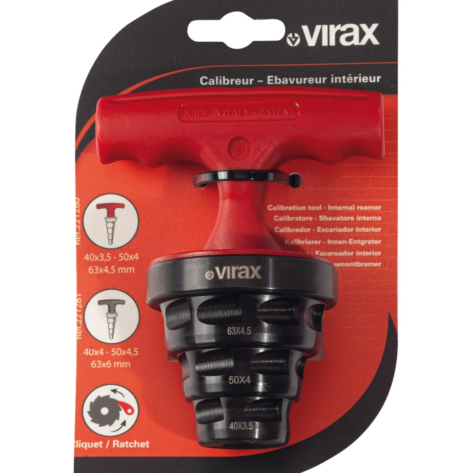 VIRAX Kalibrierer mit Ratsche 40X3,5-50X4-63X4,5 mm - 221280
