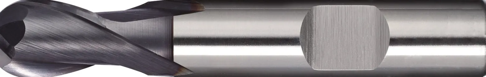 Vollradiusfräser D.8mm Einsatz-L.17mm HSS-Co8 TiCN Weldon Z.2 ext.kurz TECWERK