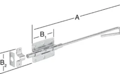 VORMANN Bolzen-Stangenriegel STA blau verz.L.400mm B.100mm Bolzen-Ø 16mm - 000111400Z