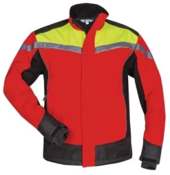 Waldarbeiter-Softshelljacke ESCHE Gr.M rot/gelb/schwarz ELYSEE