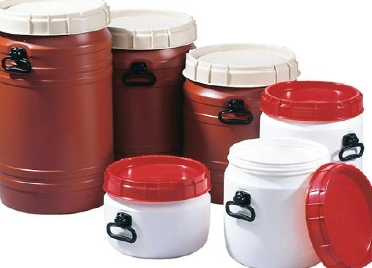 Weithalsfass 75 l braun mit beigem Deckel - 6944-91-971