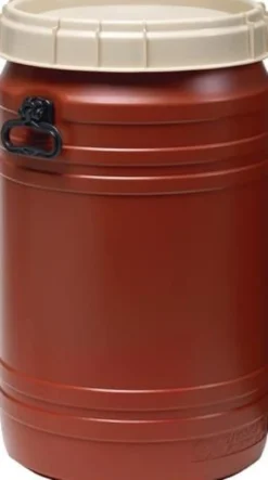 Weithalsfass 75 l braun mit beigem Deckel - 6944-91-971