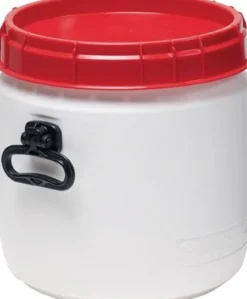Weithalsfass 26 l weiß mit rotem Deckel - 6947-91-046