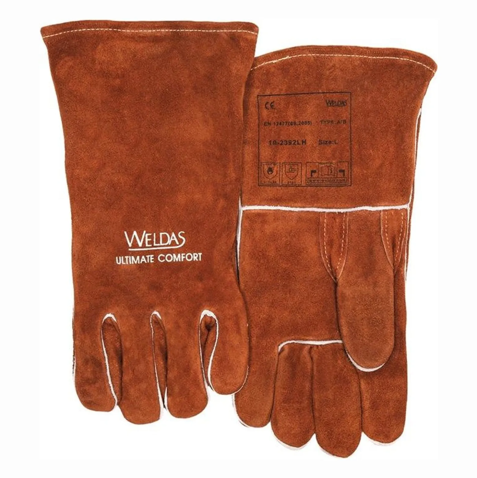 Weldas Schweißerhandschuhe braun EN 388 EN 12477 PSA II Gr. L (9)- 10-2392-L