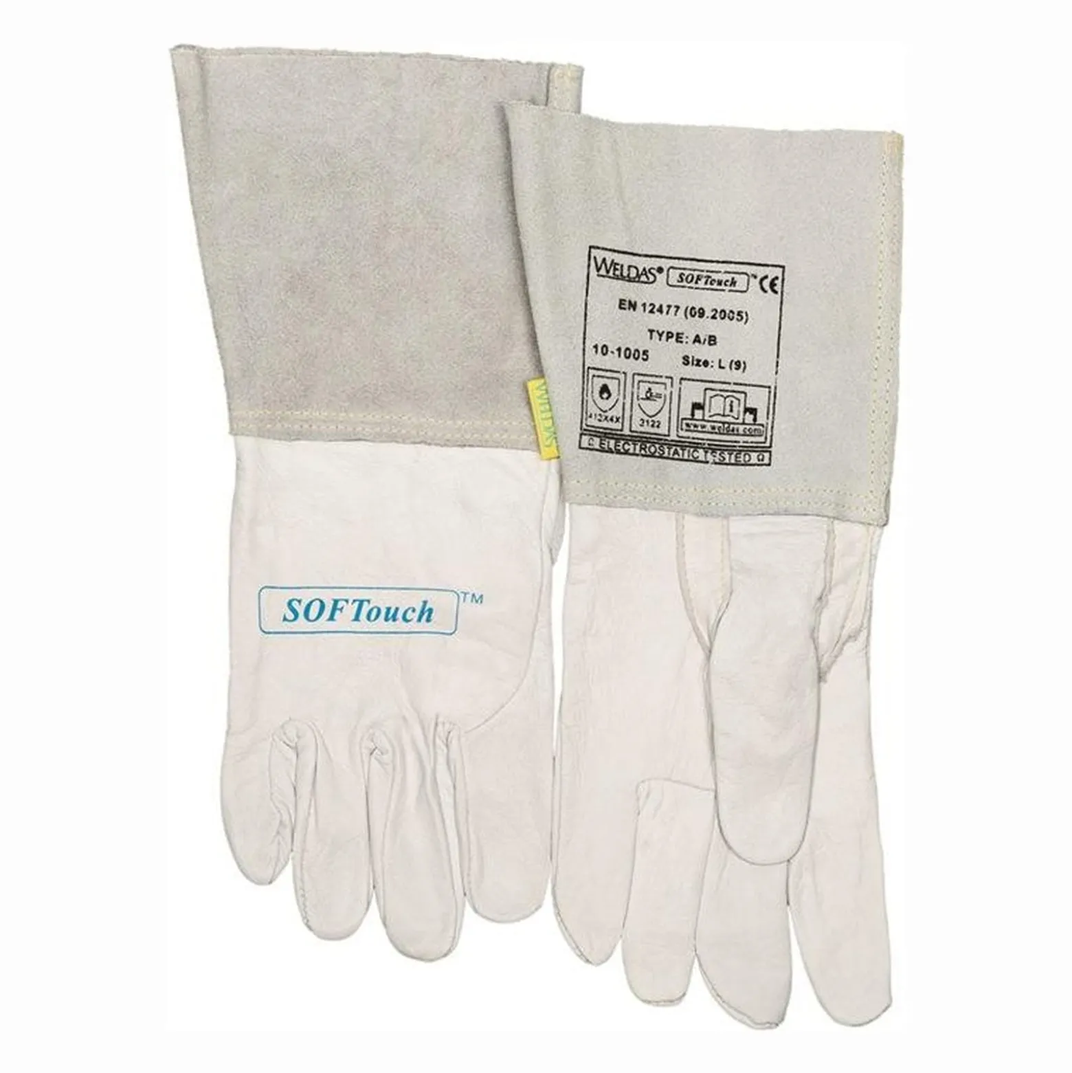 Weldas Schweißerhandschuhe natur EN 388 EN 12477 EN 1149-2 Gr. XL (9,5) - 10-1005-XL