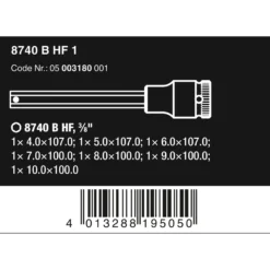 Wera 8740 B HF 1 Zyklop Bitnuss-Satz, mit 3/8