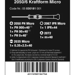 Wera 2050/6 Elektronik-Schraubendrehersatz + Rack - 05030181001