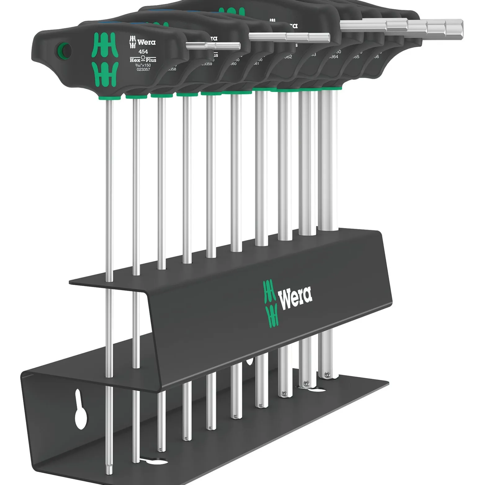 Wera 454/10 HF Set Imperial 2 Schraubendrehersatz Quergriff-Schraubendreher Hex-Plus mit Haltefunktion, zöllig - 05023454001