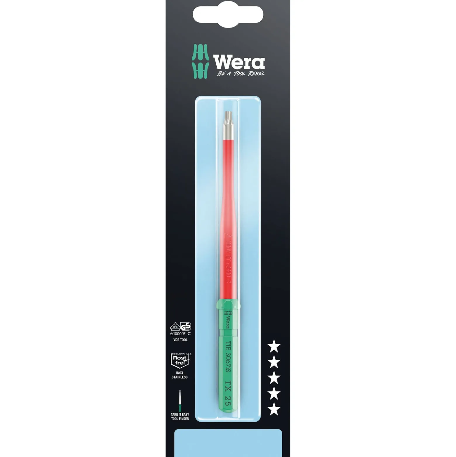 Wera Kraftform Kompakt VDE 3067 iS TORX® Take it easy SB, Edelstahl - 05006592001