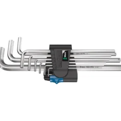 Wera 950/9 L Hex-Plus HF 1 Winkelschlüsselsatz, metrisch, gestellverchromt, mit Haltefunktion - 05022130001