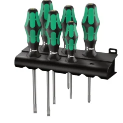 Wera 334/6 Rack Schraubendrehersatz Kraftform Plus Lasertip + Rack - 105650
