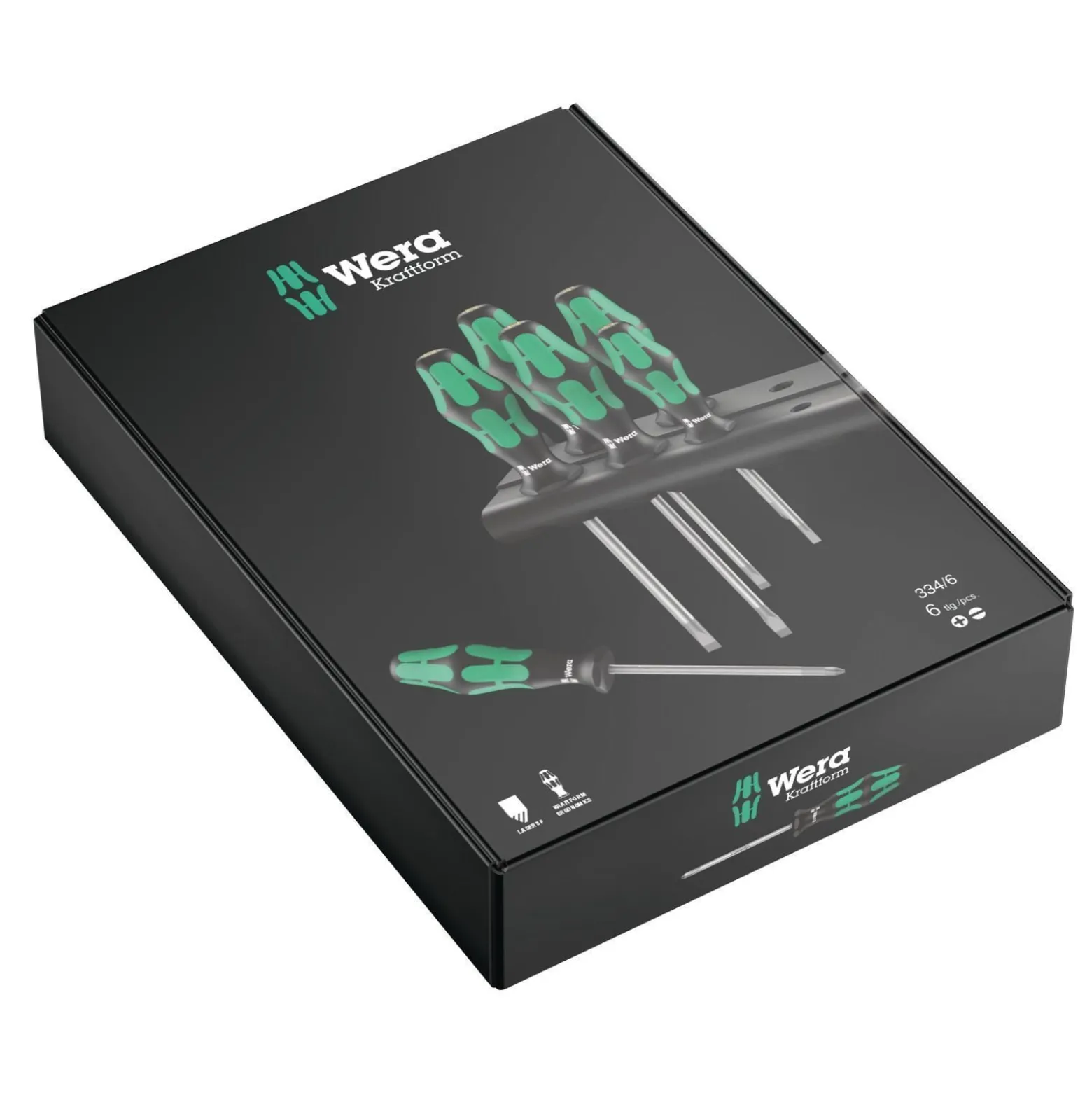 Wera 334/6 Rack Schraubendrehersatz Kraftform Plus Lasertip + Rack - 105650