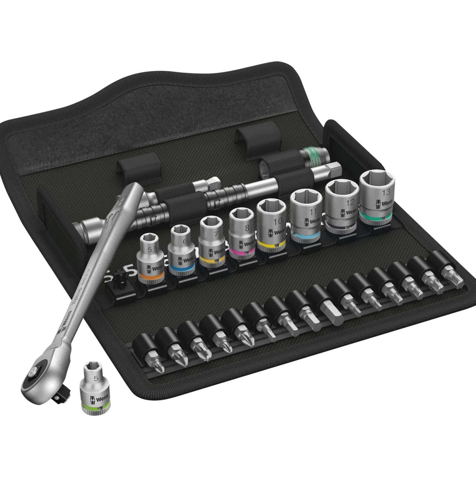 Wera 8100 SA 7 Zyklop Metal-Knarrensatz Durchsteckvierkant 1/4"-Antrieb - 004017