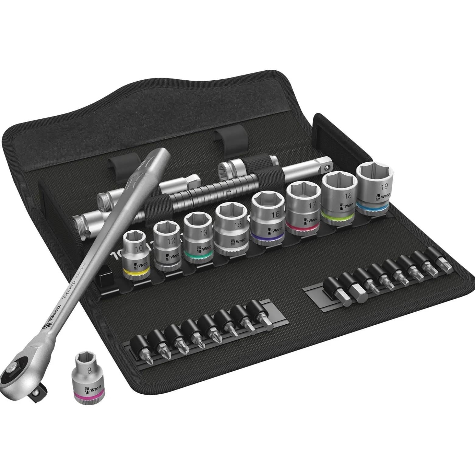 Wera 8100 SB 7 Zyklop Metal-Knarrensatz Durchsteckvierkant 3/8"-Antrieb - 004047
