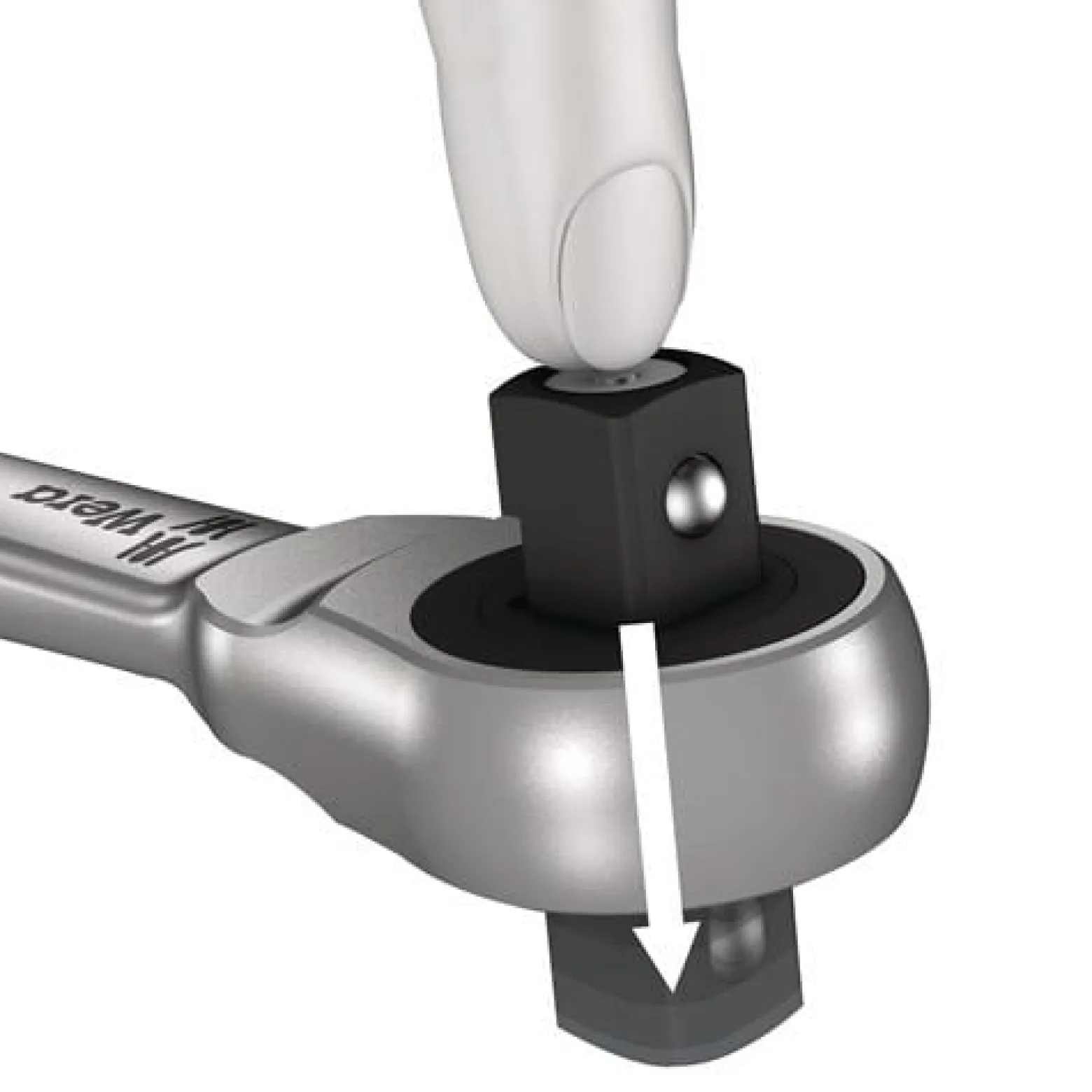 Wera 8100 SB 7 Zyklop Metal-Knarrensatz Durchsteckvierkant 3/8"-Antrieb - 004047