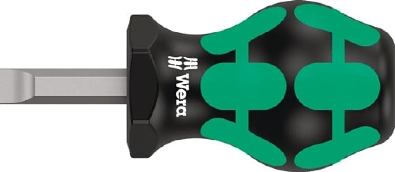 Wera Schraubendreher 335 Stubby Schneiden-B.8mm Klingen-L.24,5mm 2K-Griff Rundkl. - 5008844001