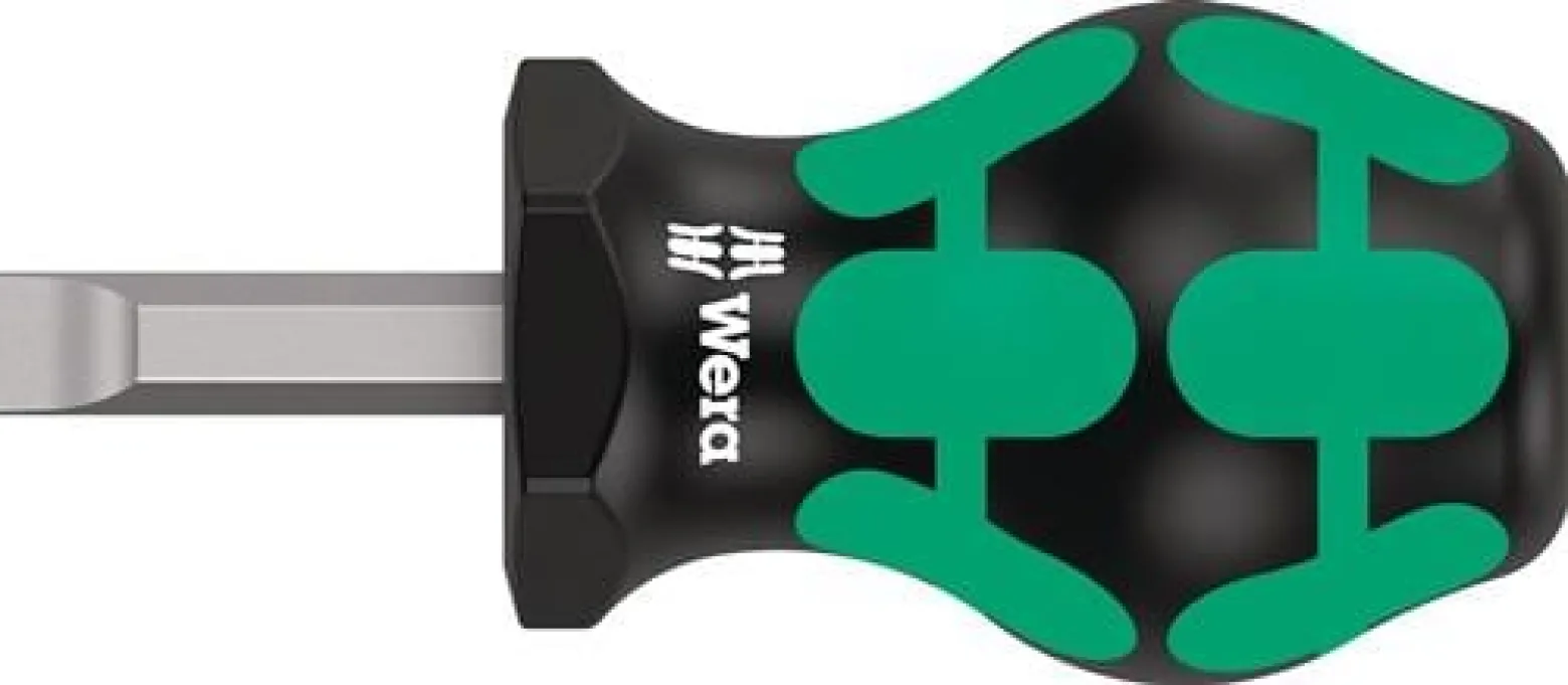 Wera Schraubendreher 335 Stubby Schneiden-B.8mm Klingen-L.24,5mm 2K-Griff Rundkl. - 5008844001