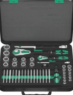 Wera Steckschlüsselsatz 8100 SA/SC 2 Zyklop 43tlg. 1/4 + 1/2 ″ SW 4-24 mm Anzahl Zähne 72/72 6-Kant - 5160785001