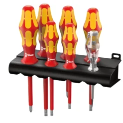 Wera 7tlg. 160 i/7 Rack Schraubendrehersatz Kraftform Plus Serie 100 + Spannungsprüfer + Rack - 006147