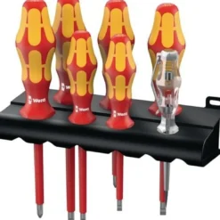 Wera 7tlg. 160 i/7 Rack Schraubendrehersatz Kraftform Plus Serie 100 + Spannungsprüfer + Rack - 006147