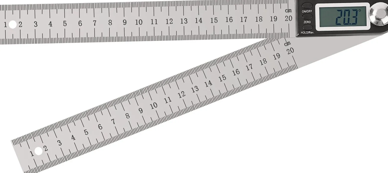 Winkelmesser Schienen-L.200mm Abl.0,1Grad dig.TECWERK