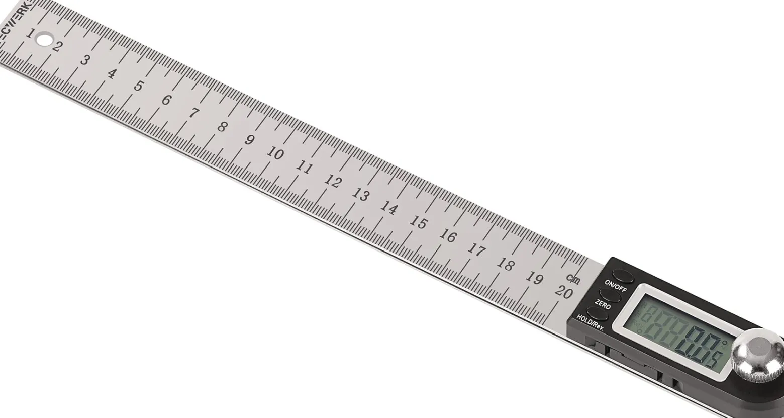 Winkelmesser Schienen-L.200mm Abl.0,1Grad dig.TECWERK