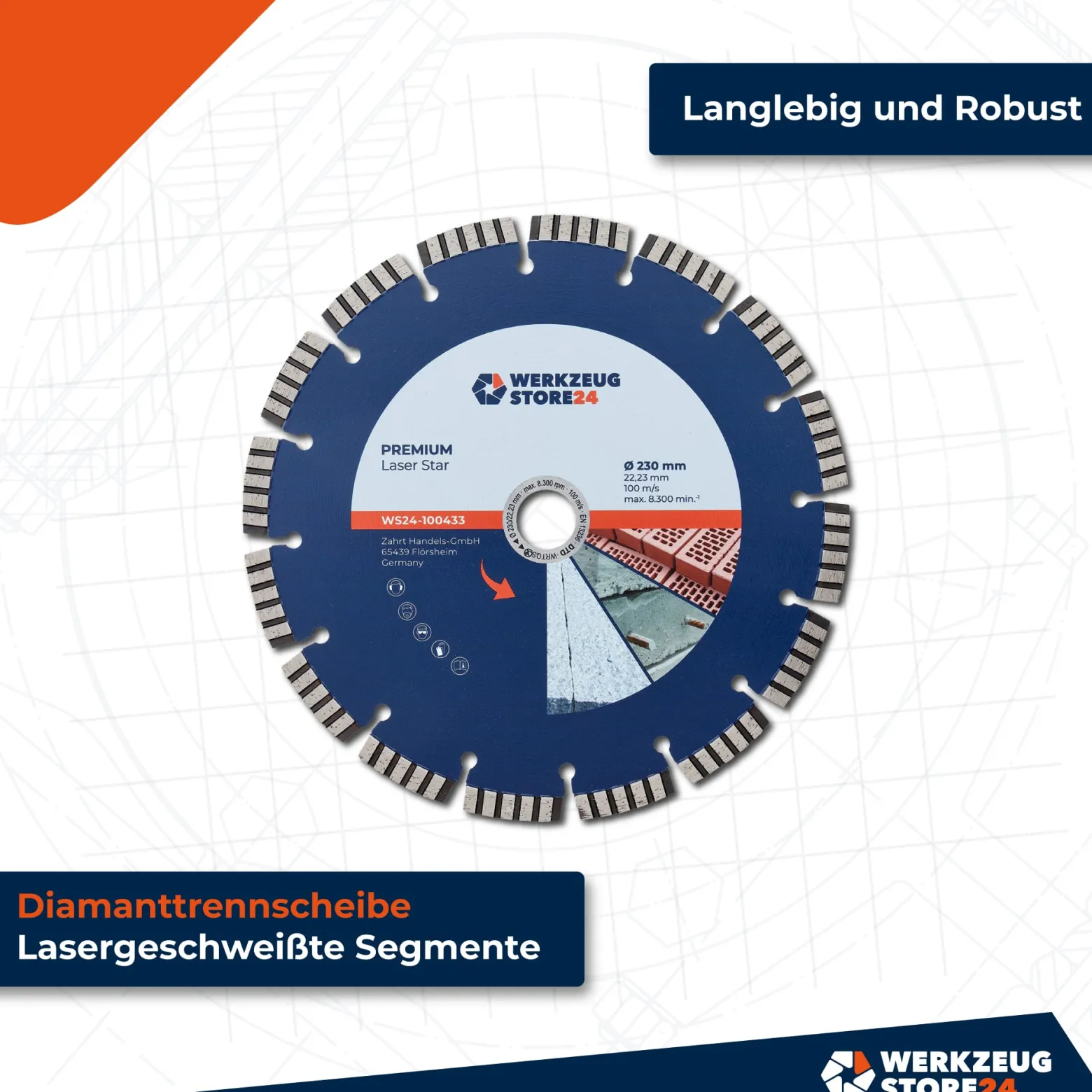 WS24 Diamanttrennscheibe Premium Laser Universal 230 mm - WS24-100433