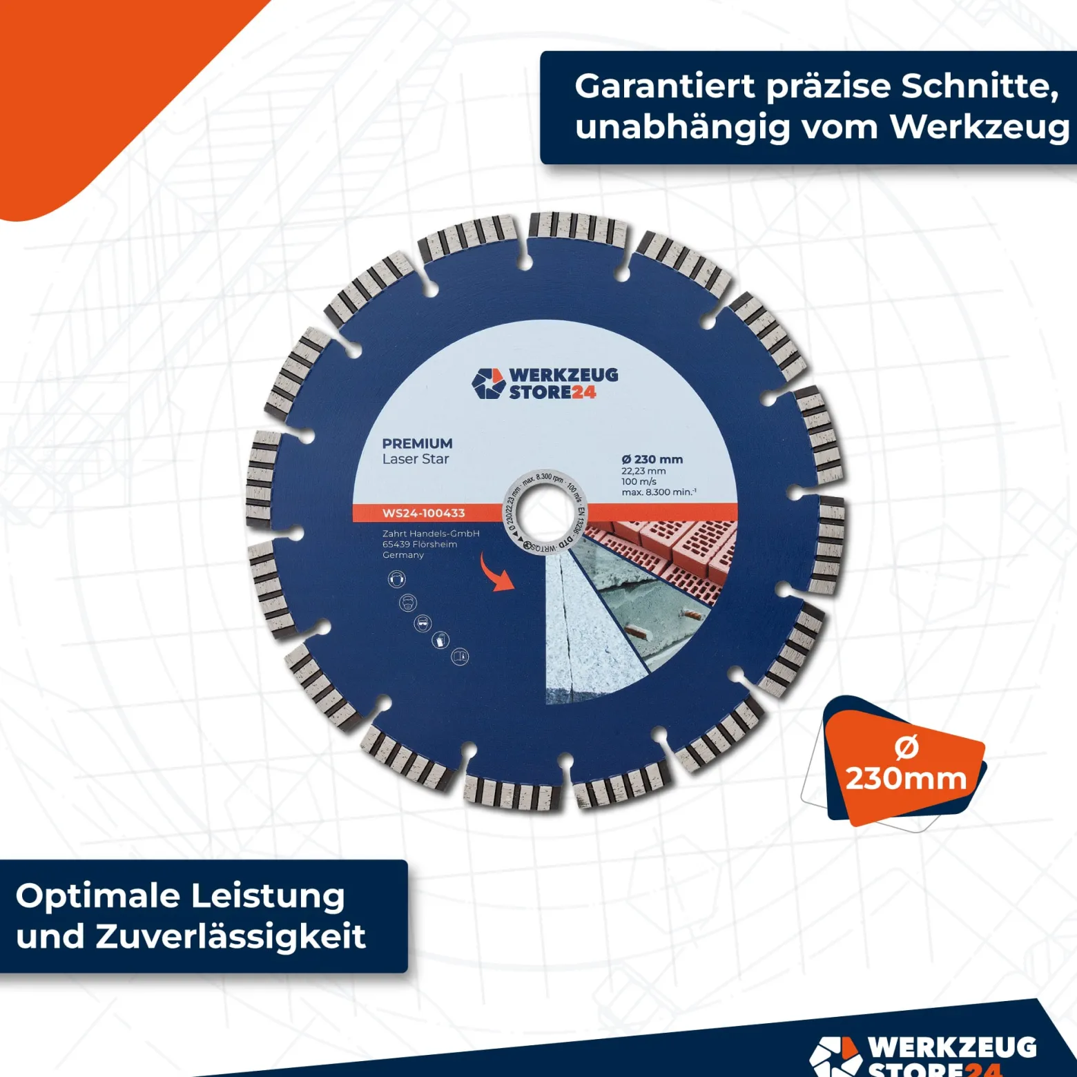 WS24 Diamanttrennscheibe Premium Laser Universal 230 mm - WS24-100433